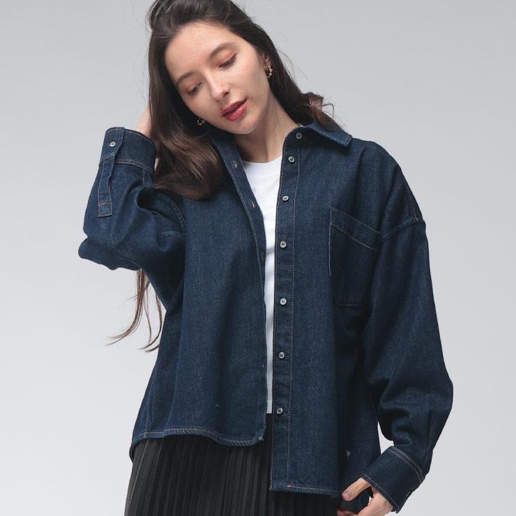 マックスマーラ ステュディオ デニムシャツ インディゴ 42 MAXMARA WEEKEND LINE（マックスマーラウィークエンドライン
