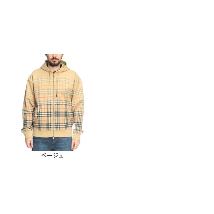 バーバリー BURBERRY メンズ パーカー 長袖 グラデーションチェック フルジップ BB81190341 ブランド トップス フード チェック スウェットの画像
