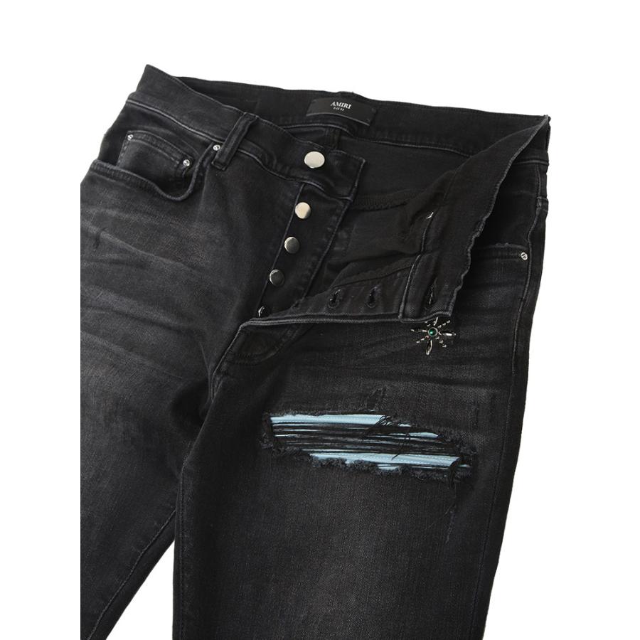 アミリ AMIRI メンズ ジーンズ ダメージ ビーズ ボタンフライ パンツ STUD MX1 AIAMBMJE1002 ブランド ボトムス デニム ストレッチ ジーパンの画像