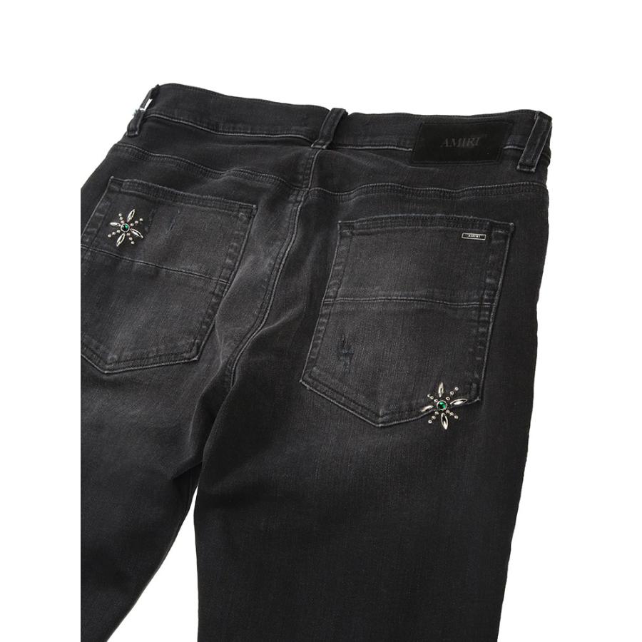 アミリ AMIRI メンズ ジーンズ ダメージ ビーズ ボタンフライ パンツ STUD MX1 AIAMBMJE1002 ブランド ボトムス デニム ストレッチ ジーパンの画像