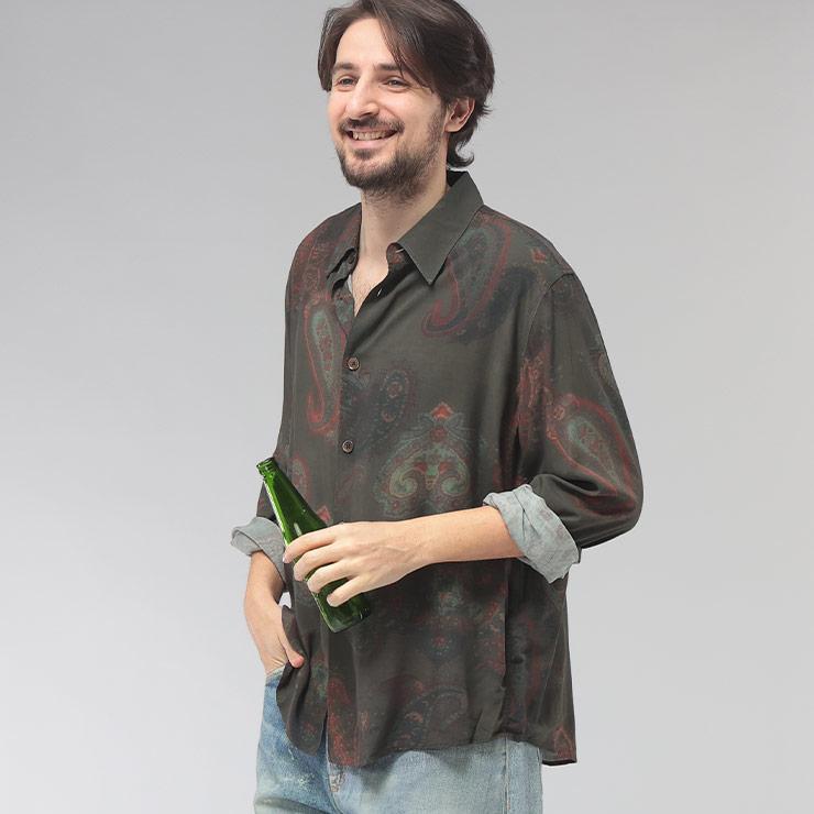 アワーレガシー OUR LEGACY メンズ シャツ 長袖 レーヨン ペイズリー柄 レギュラー Forgotten Paisley Print OLM2262BFP ブランド トップス プリント カジュアル