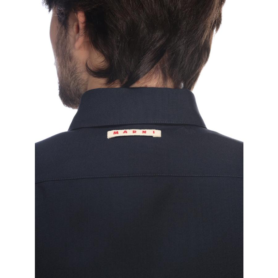 マルニ MARNI メンズ シャツ 長袖 ウール 無地 レギュラー MACUMU0061A3 ブランド トップス ポケット シンプルの画像