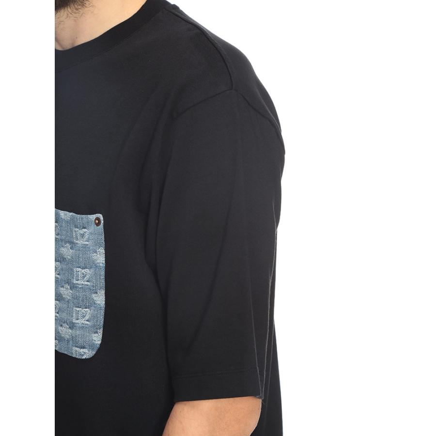 ディースクエアード DSQUARED2 メンズ Tシャツ 半袖 モノグラムロゴ ポケット クルーネック カットソー D2GD1554D20106 ブランド トップス ポケTの画像