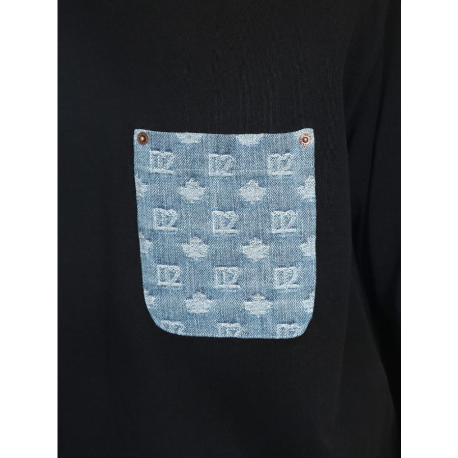 ディースクエアード DSQUARED2 メンズ Tシャツ 半袖 モノグラムロゴ ポケット クルーネック カットソー D2GD1554D20106 ブランド トップス ポケTの画像