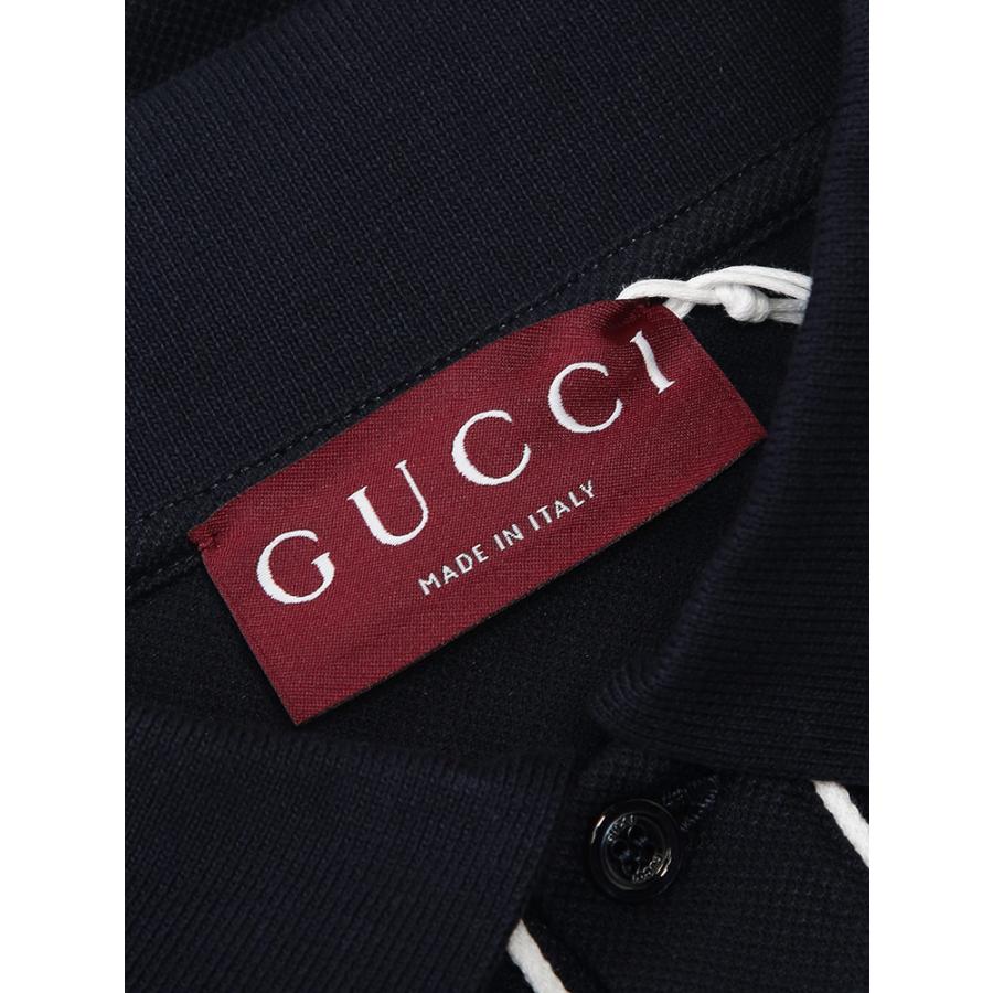 グッチ GUCCI メンズ ポロシャツ 半袖 胸ロゴ ライン シャツ GC806250XJHH6 ブランド トップス ポロ 春 夏の画像