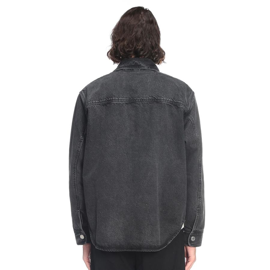 アミパリス AMI PARIS メンズ デニムシャツ ジャケット AMUJK897DE0124デニムシャツ ブルゾン スナップボタン ウォッシュ加工 ブランド アウターの画像