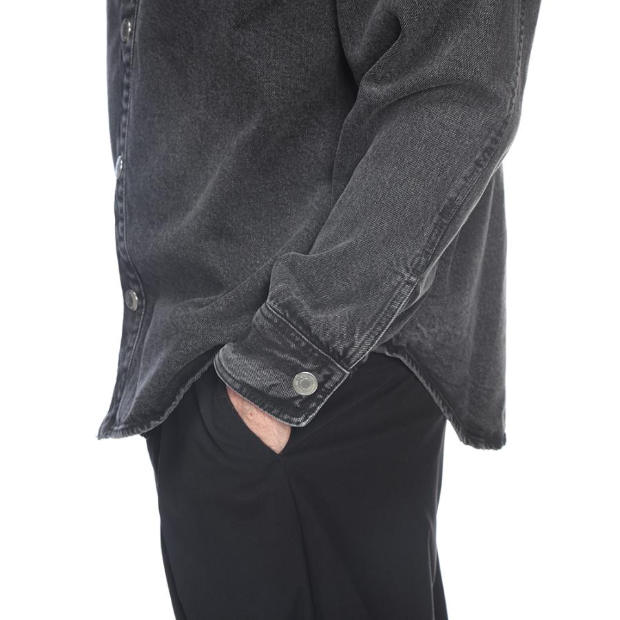 アミパリス AMI PARIS メンズ デニムシャツ ジャケット AMUJK897DE0124デニムシャツ ブルゾン スナップボタン ウォッシュ加工 ブランド アウターの画像