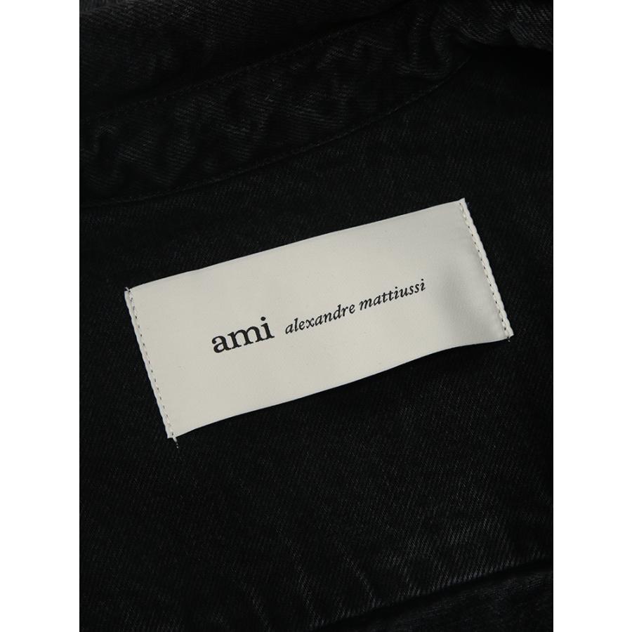 アミパリス AMI PARIS メンズ デニムシャツ ジャケット AMUJK897DE0124デニムシャツ ブルゾン スナップボタン ウォッシュ加工 ブランド アウターの画像