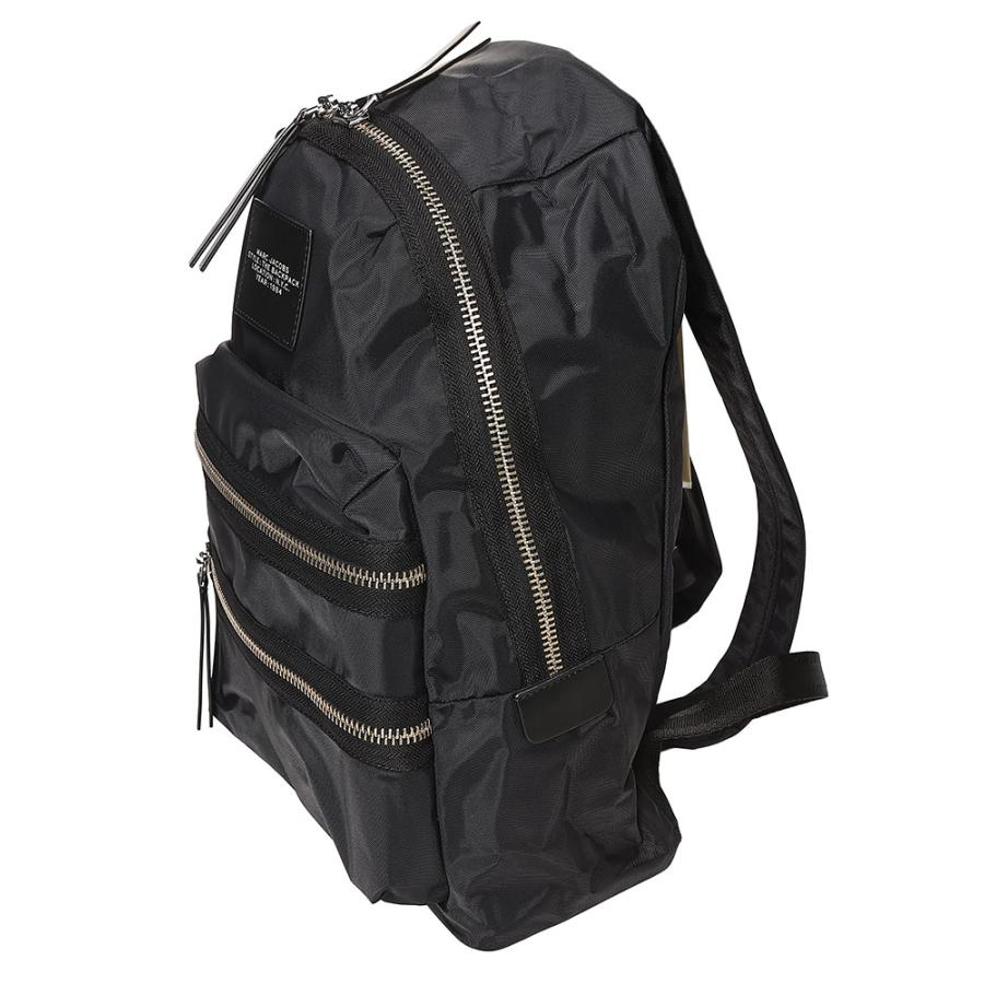 【美品】マークジェイコブス リュック ロゴプリント A4収納可能 ブラック 黒 MARC JACOBS（マーク・ジェイコブス） レディース バックパック A4