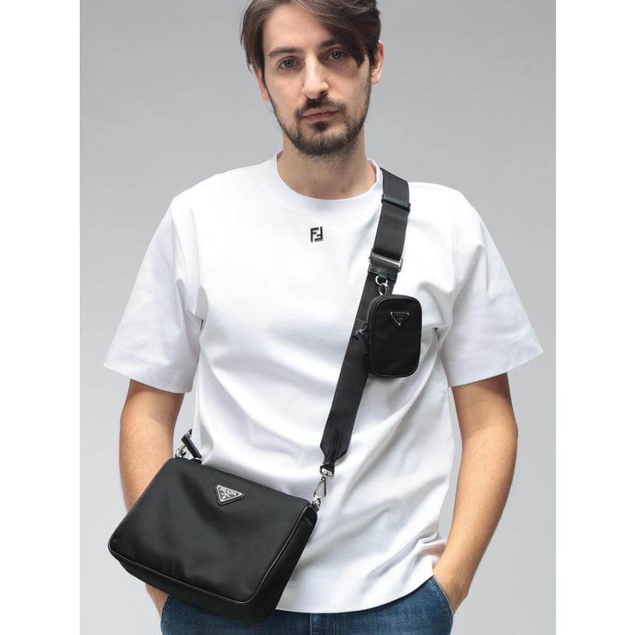 PRADA / トライアングルロゴ ボディバッグ ナイロン ブラック メンズ PRADA（プラダ） バッグ メンズ トライアングル ロゴ Re-Nylon