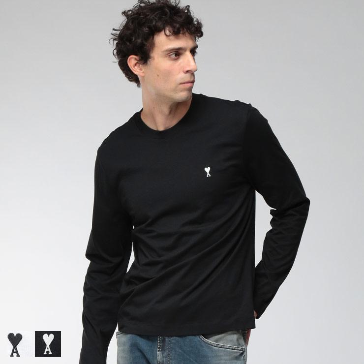 amiparis アミパリス クルーネック Tシャツ ブラック　Mサイズ　正規品 AMI Alexandre Mattiussi アミパリス AMI PARIS メンズ Tシャツ 長袖