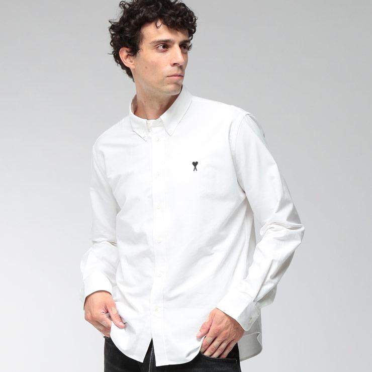 ami alexandre mattiussi ホワイト シャツ AMI Alexandre Mattiussi アミパリス AMI PARIS メンズ シャツ 長袖