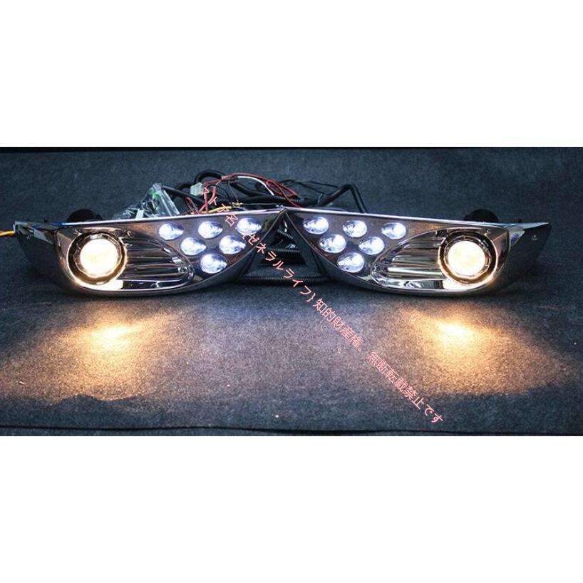 LED フロントアンダーカバー ガーニッシュ フォグライト【トヨタ TOYOTA ランドクルーザー PRADO プラド 120系】専用 デイライト メッキ 左右セット｜zeneraru-life｜02