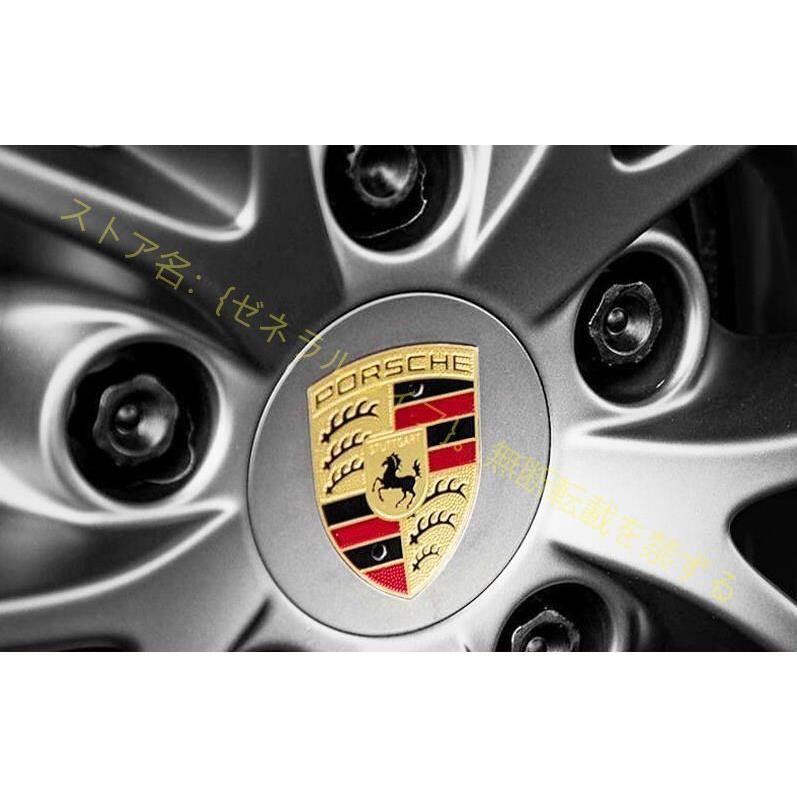 ポルシェ ホイールキャップ 65mm 76mm Porsche センターキャップ クレスト グレーゴールド 4個セット｜zeneraru-life｜03