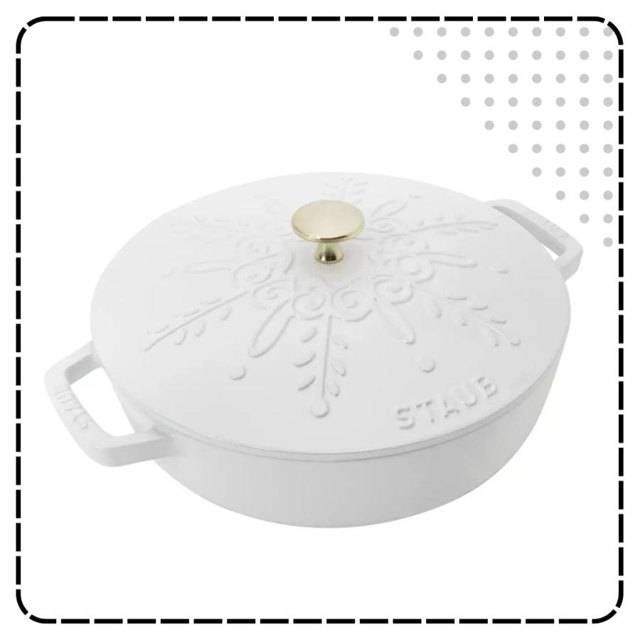 送料無料 ストウブ ブレイザー 24cm スノーフレーク Staub Braiser Snow Flake 24cm おしゃれ 鍋 無水 IH