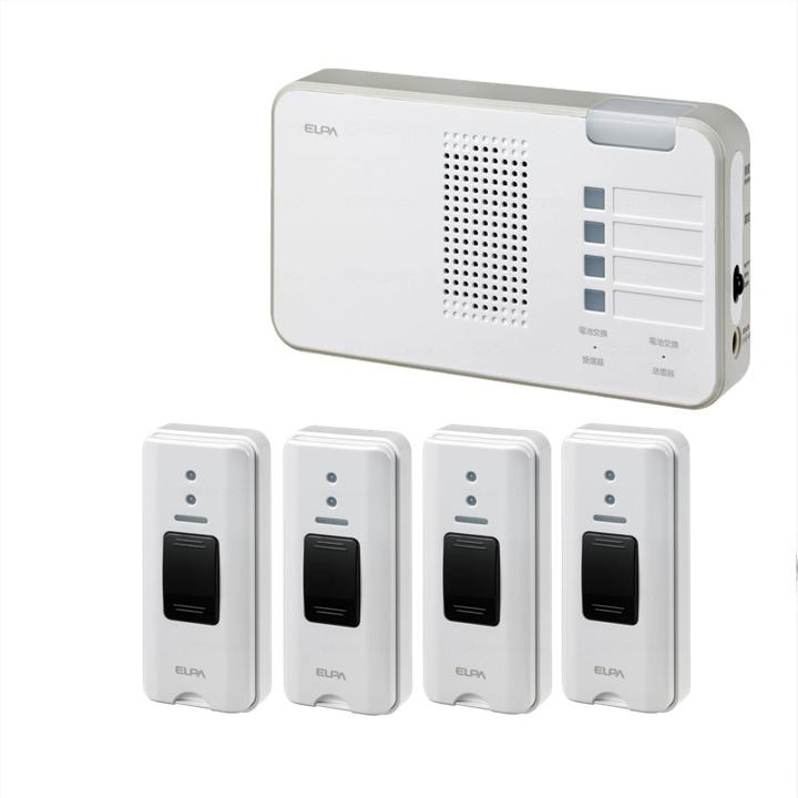 ELPA（エルパ） ELPA 4か所呼び出し+受信セット(受信機1台+送信機4台