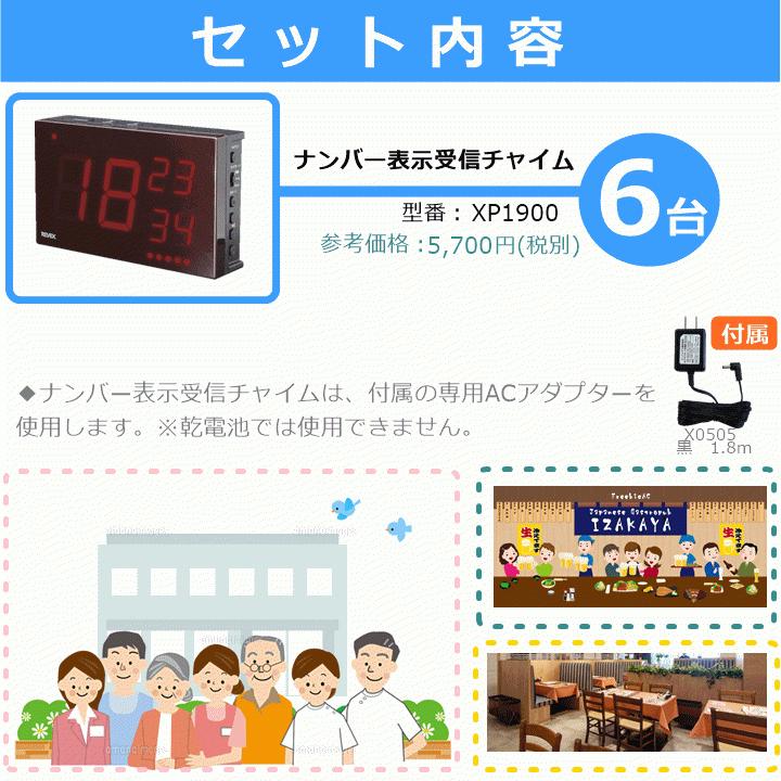 送料込み】増設用 ナンバー表示呼び出しチャイム(XP1900)6個セット