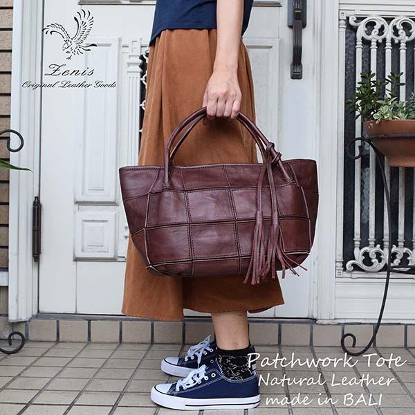 有名なブランド ヌメ革ブラウン パッチワークポケットが可愛い大きめ