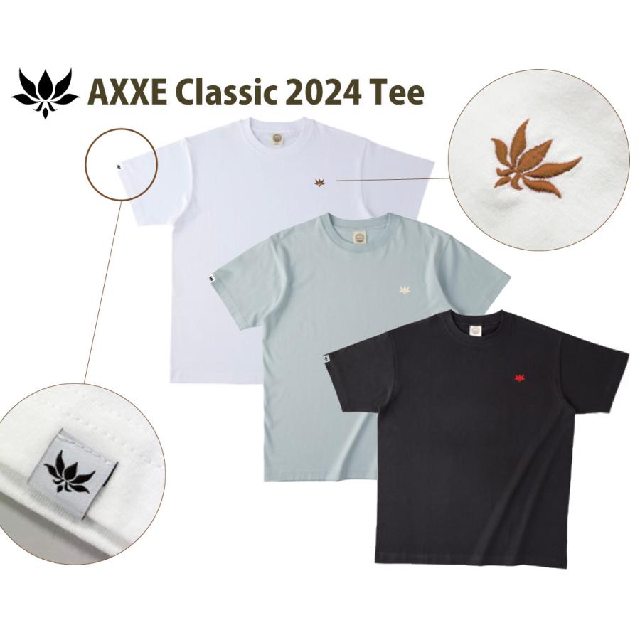 AXXE Classic：2024 オーガニックコットン Tee 刺繍ロゴ アックスクラッシック Tシャツ | 
