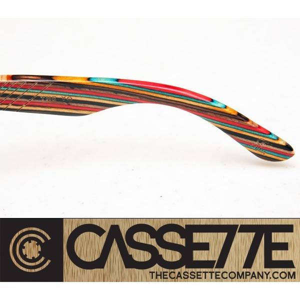 カセット cassette 木製 ウッド フレーム サングラス 未使用 CASSETTE スケボーデッキ使用：THE YO 601 [Matt Black