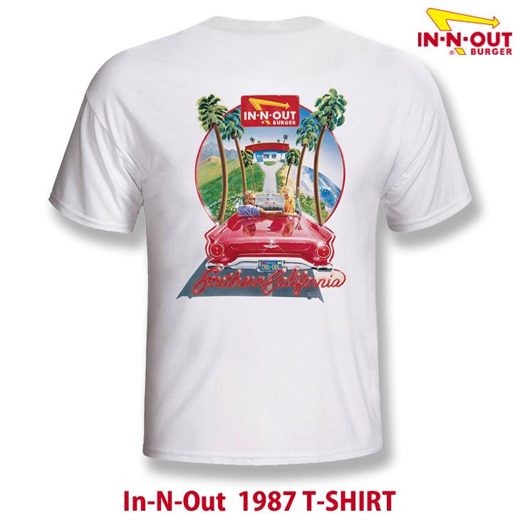 IN-N-OUT BURGER：US直輸入 1987 T-SHIRT Southern California ホワイト 半袖 ロゴ Tee イネナウトバーガー Tシャツ | 