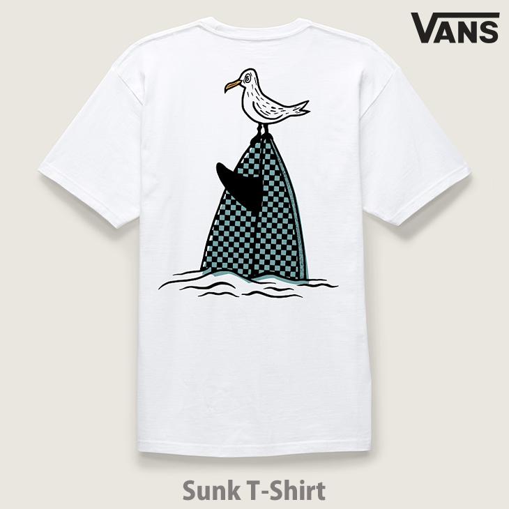 VANS：US直輸入 SUNK TEE 半袖 ホワイト カモメ サーフボード Tee ヴァンズ バンズ Tシャツ | VANS
