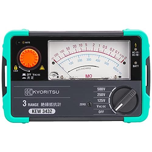 共立電気計器　(KYORITSU)　キューメグ　500V)　3レンジ絶縁抵抗計　250V　(125V　model.3432