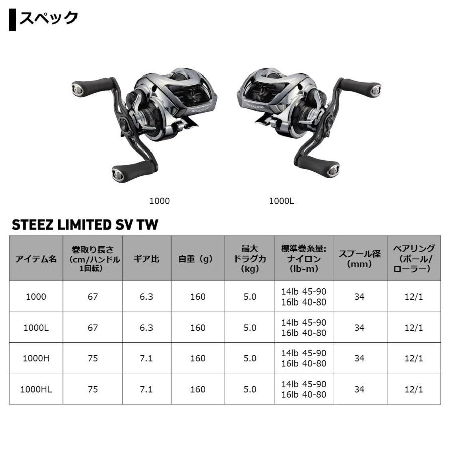 DAIWA（ダイワ） 21スティーズリミテッド SV TW 1000HL ベイトリール