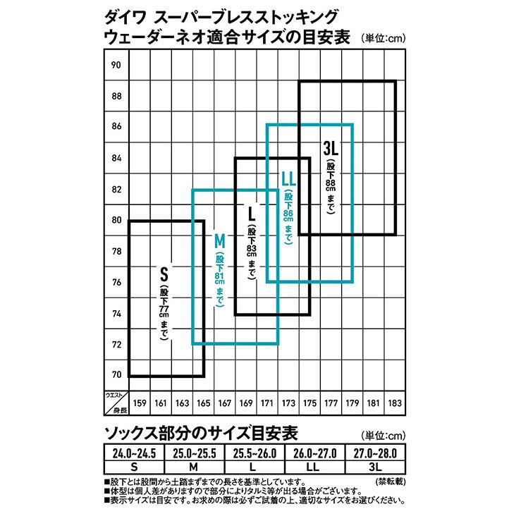 ダイワ スーパーブレスストッキングウェーダーネオ SBW-3050S-NE ウエストハイ型 ソックス先丸の画像