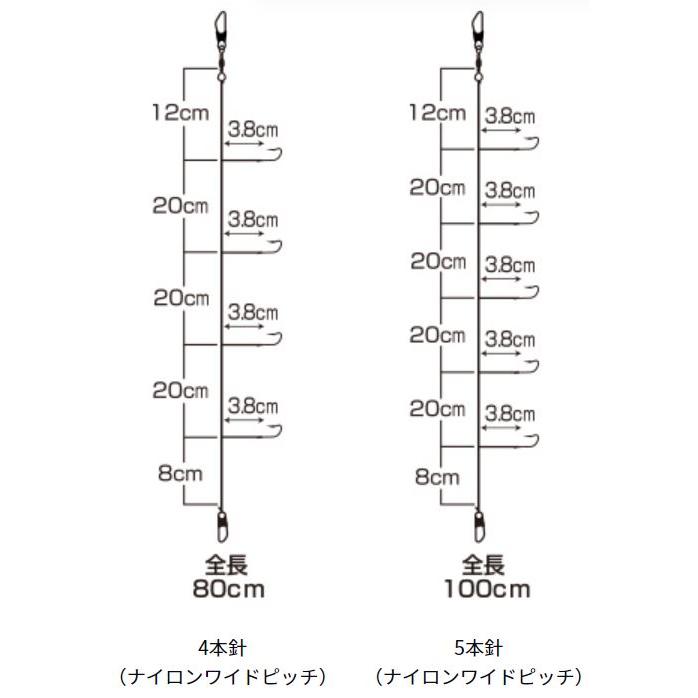 ダイワ 快適クリスティアワカサギ仕掛けSS 定番 ナイロンワイドピッチ マルチ 5本-1.5｜zeniya-tsurigu｜03