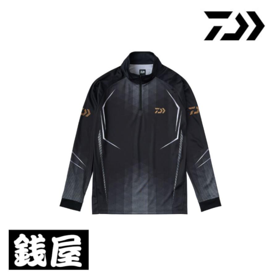 ダイワ DE-7525 ロングスリーブハーフジップシャツ ブラック XL DAIWA（ダイワ） ロングスリーブハーフジップシャツ DE-7525 ブラック