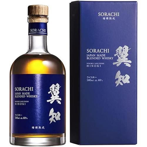 翼知 SORACHI 檜樽熟成 500ml 箱入 ヒノキ樽 ブレンデッドウイスキー 