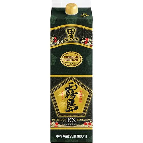 黒霧島EX 1800mlパック 6本入り 霧島酒造 芋焼酎 黒霧島EX 1.8Lパック 1800ml×6本 1ケース 宮崎 u-yu