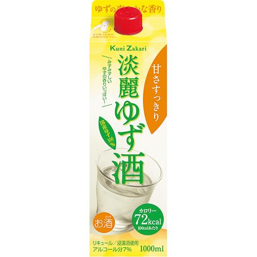 中埜酒造 國盛 淡麗ゆず酒 パック 1000ml×6本 1ケース u-sa : 酒の