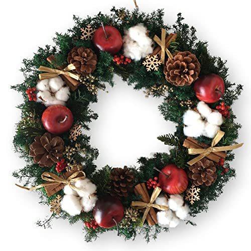 週末セール プリザーブドフラワー クリスマスリース L 直径35cm ハッピークリスマス 店舗 配送 Www Roofingnsidingcontractor Com