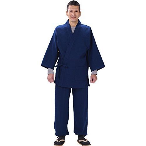 新作モデル 久留米織厚織作務衣 (Mサイズ, 紺青) ワンピース