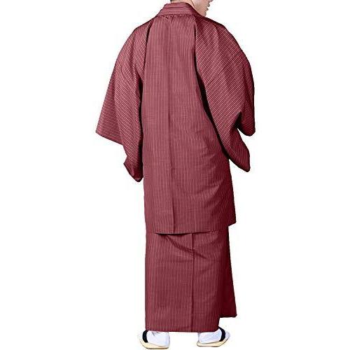 [キョウエツ] 着物セット 洗える 着物 2点セット(袷着物、羽織) 縞柄 和服 メンズ (S, 赤)｜zenkoku-online-tokyo｜04