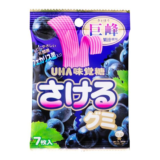 UHA味覚糖 さけるグミ 巨峰味 7枚入×10個 UHA味覚糖（株） : 善野菓子