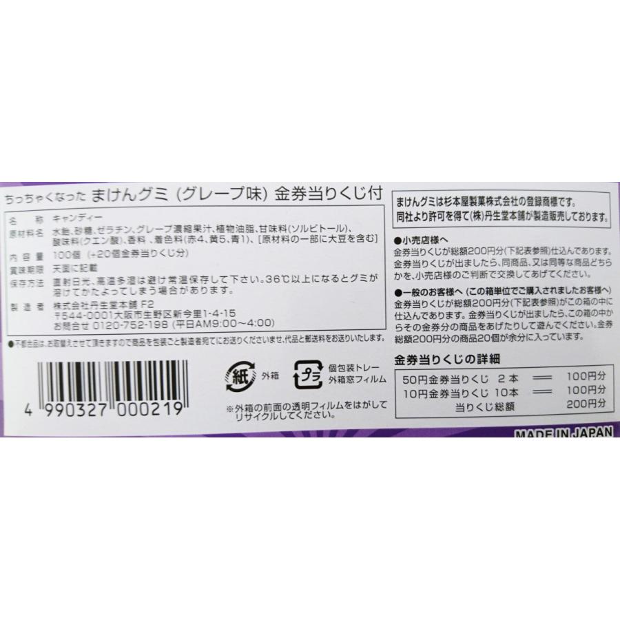 ちっちゃくなったまけんグミ グレープ味 100個(+20個金券当りくじ分) (株)丹生堂本舗|zennokasiten|03
