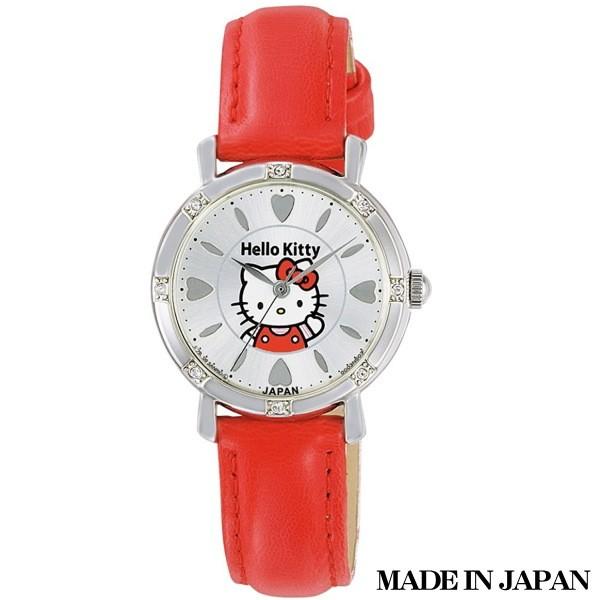 ハローキティ キティちゃん時計 レディス時計 キッズ時計 レッド 0003Ｎ003 MADE IN JAPAN （日本製）｜zennsannnet