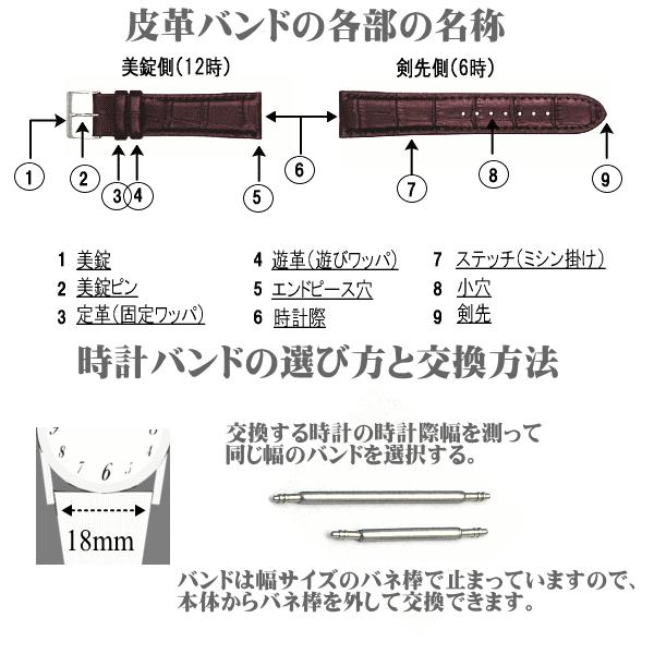 マルマン 時計バンド 紳士革バンド カーフ 黒 Ｌサイズ 時計際幅 19mm 美錠幅 14mm DM便で送料無料（代引き不可）｜zennsannnet｜02