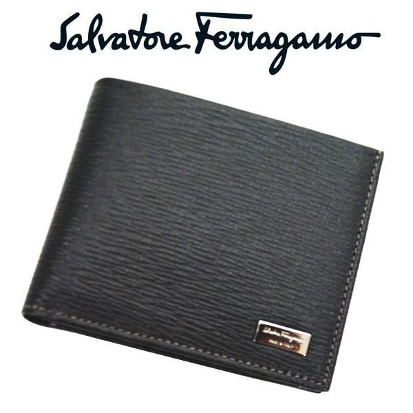 フェラガモ salvatore ferragamo メンズ二つ折れ財布 NERO 小銭入れ付き 66-7070-01-0351306 NERO ブラック 並行輸入品｜zennsannnet