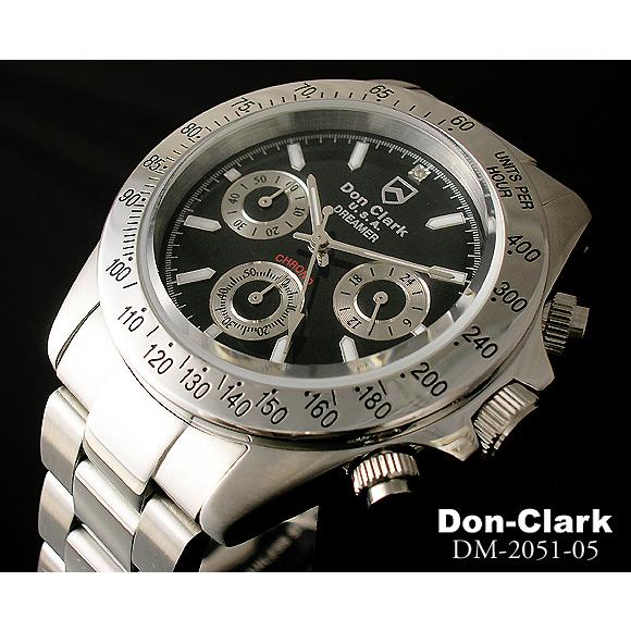 メンズ腕時計 ダンクラーク DON CLARK  クロノグラフ 100ｍ防水 ダイヤ入り ＤＭ2051-05 ギフト プレゼント 贈答品｜zennsannnet