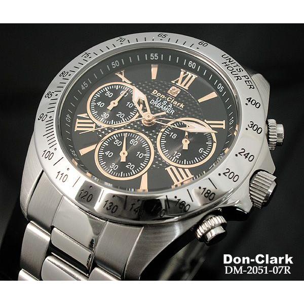 メンズ腕時計 ダンクラーク DON CLARK クロノグラフ 100ｍ防水 ダイヤ入り DM2051-07R ギフト プレゼント 贈答品｜zennsannnet