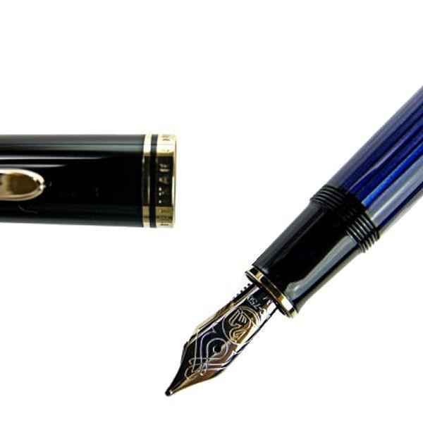 ペリカン 万年筆 Pelikan スーベレーン M800 ブルー縞 ペン先：EF 