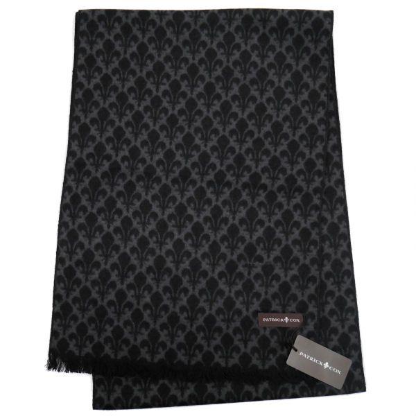 パトリックコックス PATRICK COX マフラー MUFFLER シルク100％ ブラック系 PC1002-521977｜zennsannnet