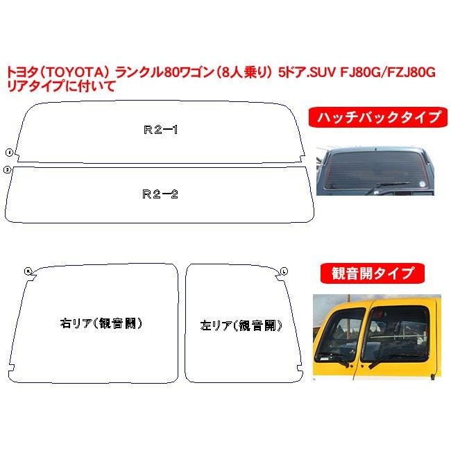 カット済み カーフィルム トヨタ（TOYOTA） ランクル80 5ドア.SUV