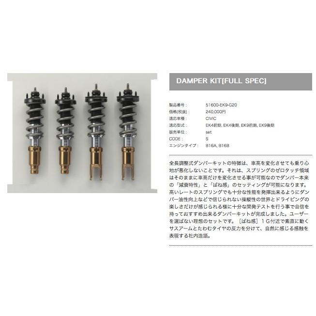 ホンダ シビックeK7 SPOONサスペンションキット1台分