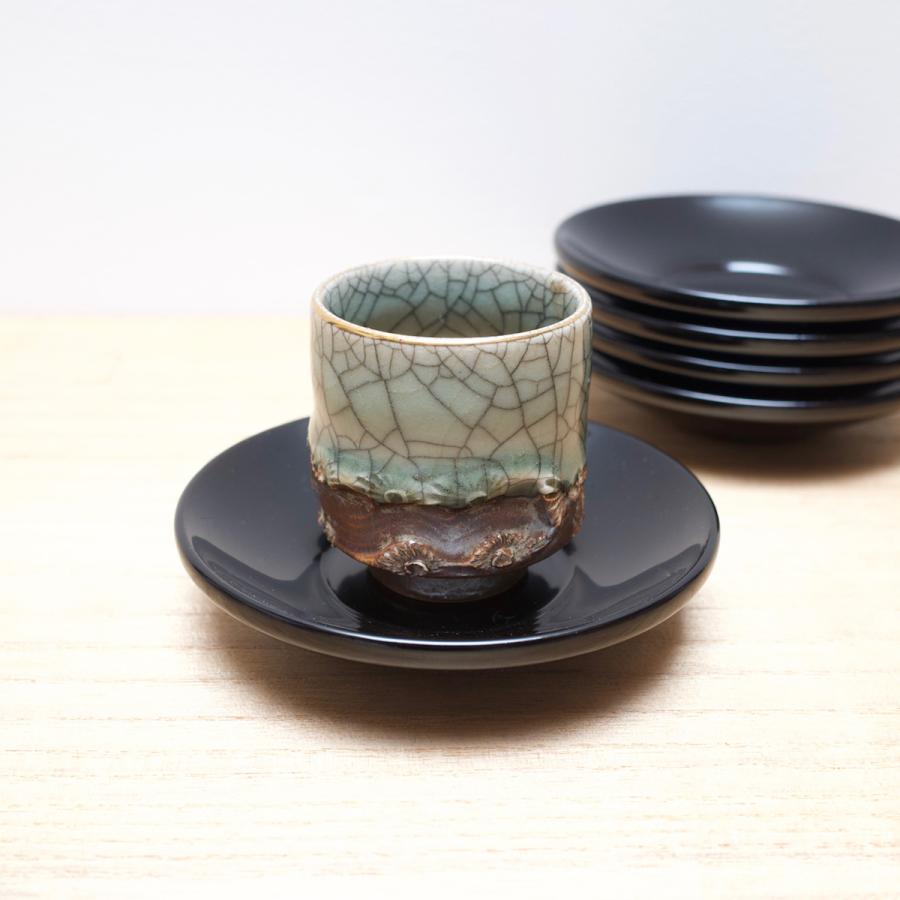 茶托 木製 小さめ 川連 漆器 日本製 漆 黒 木 ソーサー お祝い ギフト