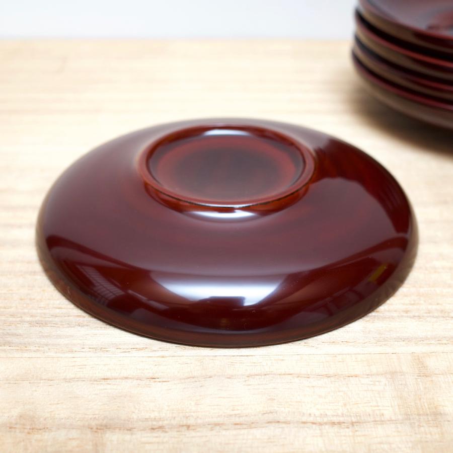 茶托 木製 日本製 川連 漆器 漆塗り ソーサー 黒 赤 お祝い